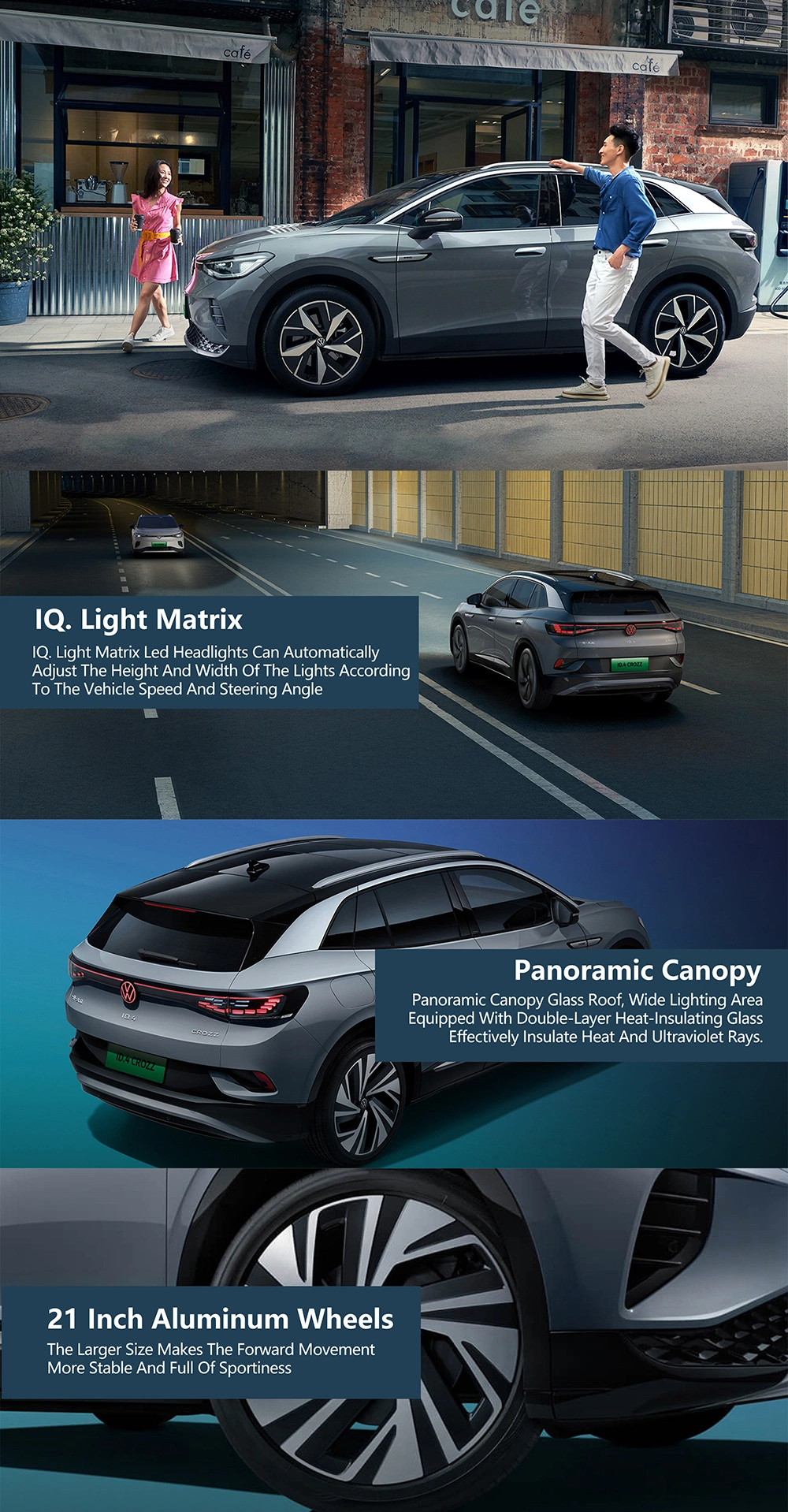Ridever in Stock 2022 FAW VW ID. 4 Corzz/ID. 4X 5X5 SUV Passenger Classic EV Car 600km/425km New Energy Left Hand Drive Electric Car Long Battery Life Used Cars